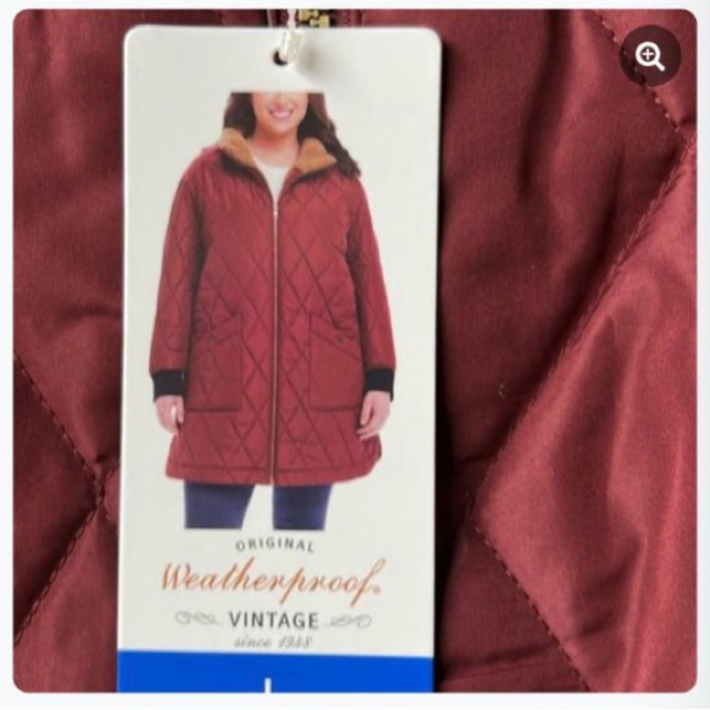 Weatherproof Vintage Women's Quilted Bomber Jacket - Burgundy